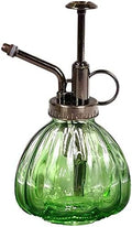 Mr. Glass Water Plant Spray Bottle 6.3 Inch Tall Round Retro Style Pumpkin Shape Moisturizing Atomizer for Plant Fine Mist Cleaning Solution Hairdressing Sprayer Houseplant Red (Green)
