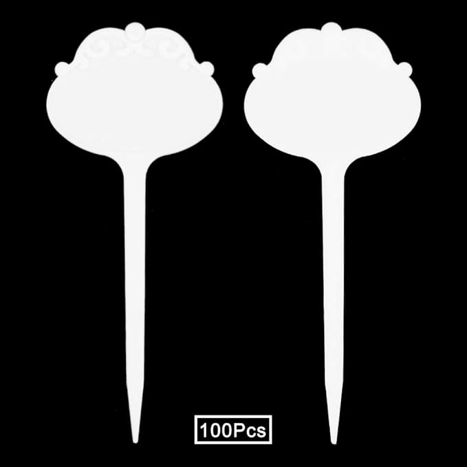 SumDirect® 100pcs 2.68"x6.5" Thick Plastic Waterproof Plant T-Type Tags Markers Nursery Garden Labels (White)