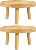 UPKOCH 2PCS Small Wooden Plant Stand Indoor Riser, Mid Modern Short Stool, Mini Wood Pedestal Base for Tabletop Corner Planter Desk Countertop