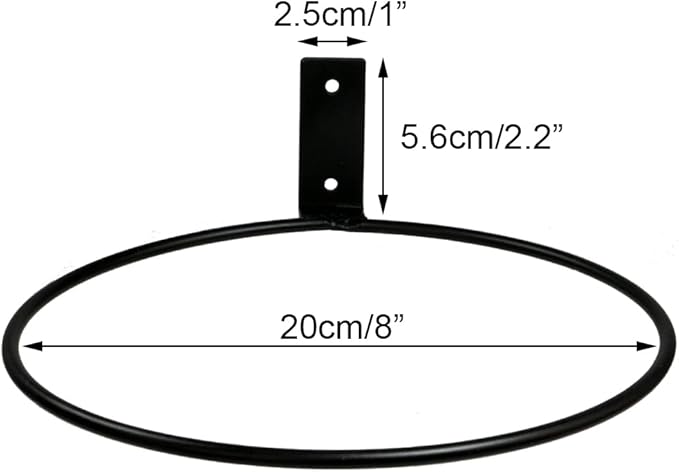 Sivya 6 Pack 8in Flower Pot Holder Ring Wall Mounted Metal Planter Hooks Hangers (6, 8")