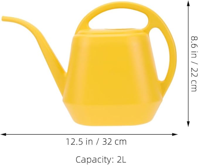 FRCOLOR Long Spout Watering Can 2l Yellow Gardening Flower Watering Pot Succulents Indoor Outdoor Plants Sprinkler Kettle