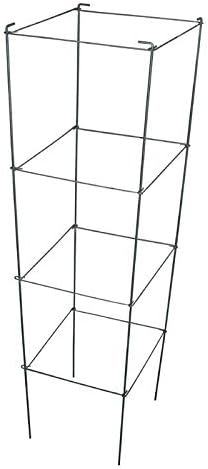 46" Height 12" Width 2PCS Galvanized Square Folding Tomato Cage,Plant Support Stake Tower
