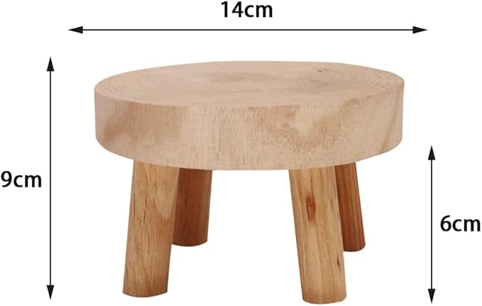 5.5IN Small Solid Wood Garden Plant Pot Riser Display Stands Flower Pot Holder Indoor Round Plant Stand for Indoor Outdoor Patio Garden(Mini Models)