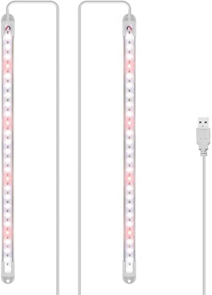 LED Grow Light Strip for Indoor Plants, Full Spectrum Sunlike Plant Lights Growing Lamps for Hydroponics Succulent Veg and Flowers (Not Includes Adapter) - 2 Packs