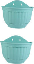 POPETPOP 2pcs Modern Geometric Wall Pot Indoor Plant Hanging Planter Plastic Flowerpot Hook Space Saver for Home