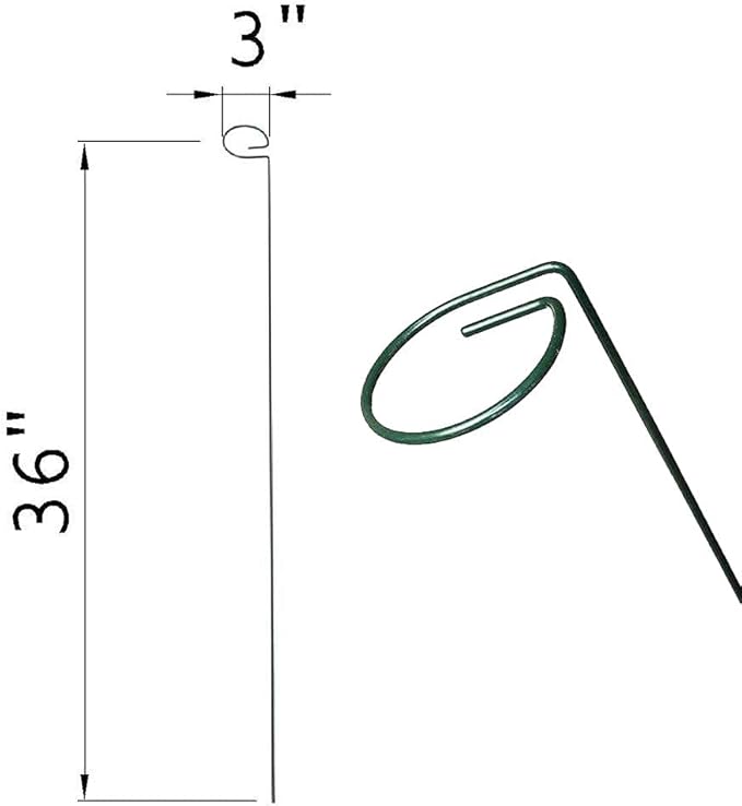 36 Inches Single Stem Plant Support Stakes Steel Garden Stakes Plant Stem Support, Pack of 20