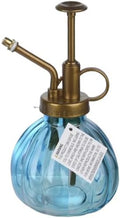 Blue Transparent Glass Watering Spray Bottle,Plant Mister with Plastic Bronze Plastic Pump for Indoor Potted Plant, Outdoor Indoor Garden, Plants, Cleaning Solutions- Set of 2