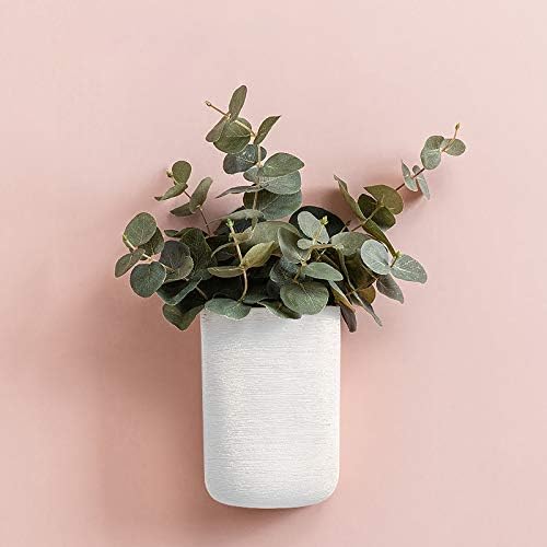 Resin Planters Geometric Wall Planters Indoor Plant Pots Colorful Wall-mounted Flower Pots Vertical Plant Container Air Plant Holder Wall Vase for Cactus Succulents Herbs and More … (3 White)
