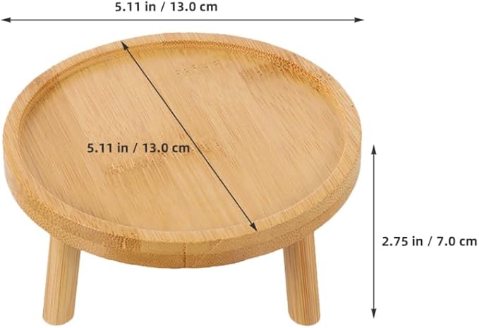 DOITOOL 5 Inch Wooden Indoor Plant Stand Succulent Pot Holder Decorative Flowerpot Raiser Tray for Living Room Patio Garden Display