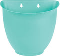 The HC Companies 8 Inch Garden Wall Planter - Plastic Hanging Plant Pot for Indoor Outdoor Flowers, Herbs, Teal