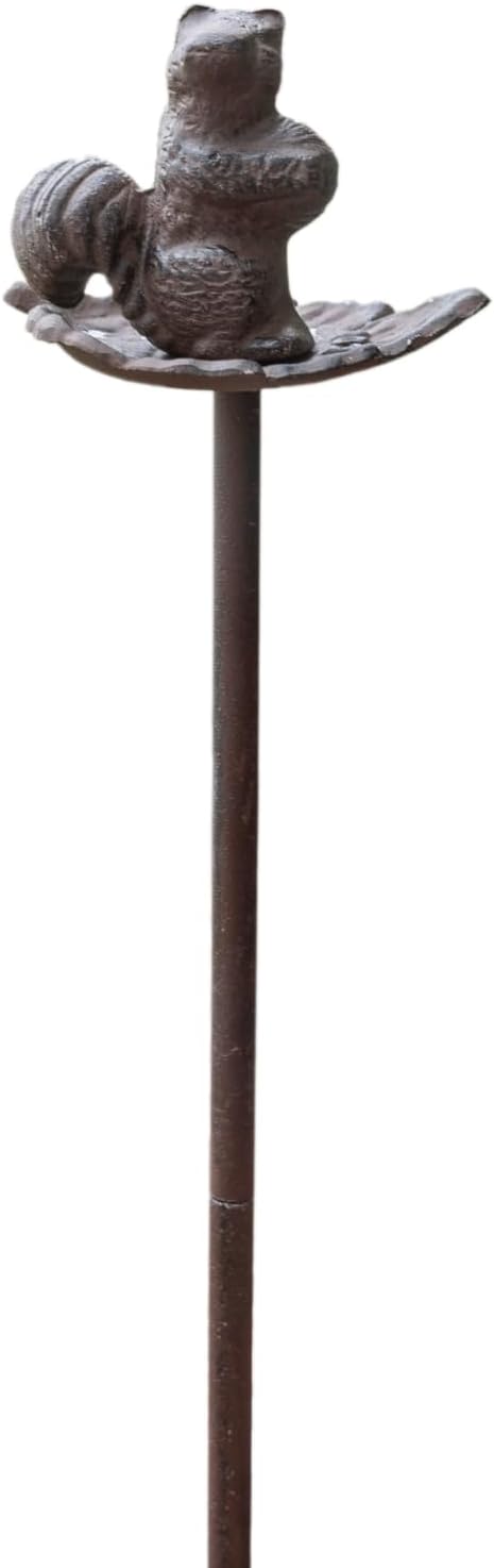 Carvers Olde Iron Decorative Garden Hose Guide Stake – 19" Solid Aluminum Heavy Duty Hose Protector for Landscaping, Flower Beds & Yard Edging - Squirrel