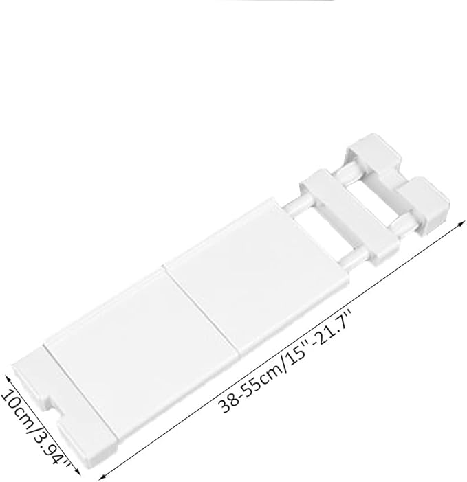Extendable Narrow Closet Tension Shelf Slim Cupboard Divider Rod Adjustable Cabinet Organization Storage Rack Windowsill Bathroom Shelving Unit for Small Space - White