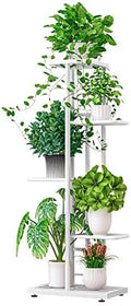 MTB Garden 5 Tier Metal Plant Stand for Indoor Outdoor Flower Pot Display Planter Shelf, White