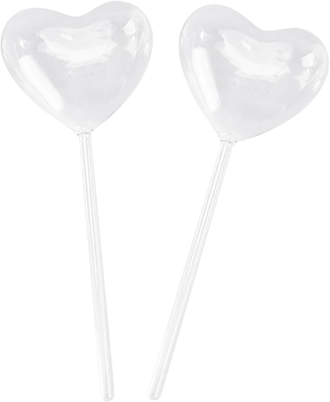 2Pcs Plant Glass Watering Globes Globes Heart Shape Bulbs Devices Bulbs Indoor Care