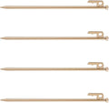 4pcs Stainless Steel Tent Stakes with Brass Nut, Heavy-Duty Non-Rust Ground Pegs for Family Camping and Outdoor Tents