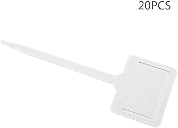 20PCS Plant Labels PVC Reusable Gardening Flower Plant Label Flower Pots Tags Garden Seed Stake Tool(White)
