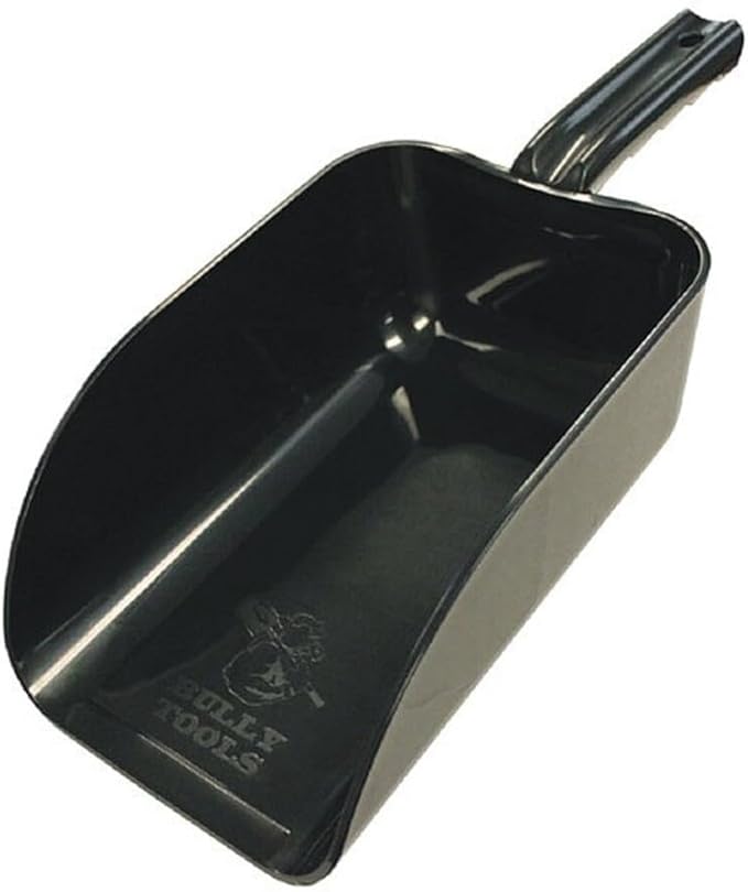 Bully Tools Poly Hand Scoop, Heavy-Duty Multipurpose Scoop for Charcoal, Ashes, Wood Pellets, Soil, Sand, Salt, Pet Food & Birdseed – FDA-Grade Polypropylene, Extra Strong, Won’t Bend or Rust