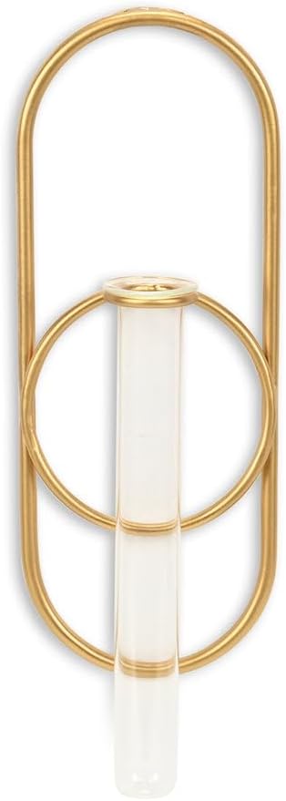 Sephra 10.25" Oval Wall Hanging Planter - Indoor Plant Propagation Station and Flower Vase - Modern Gold Finish for Living Room or Home Office Decor - by Cheungs