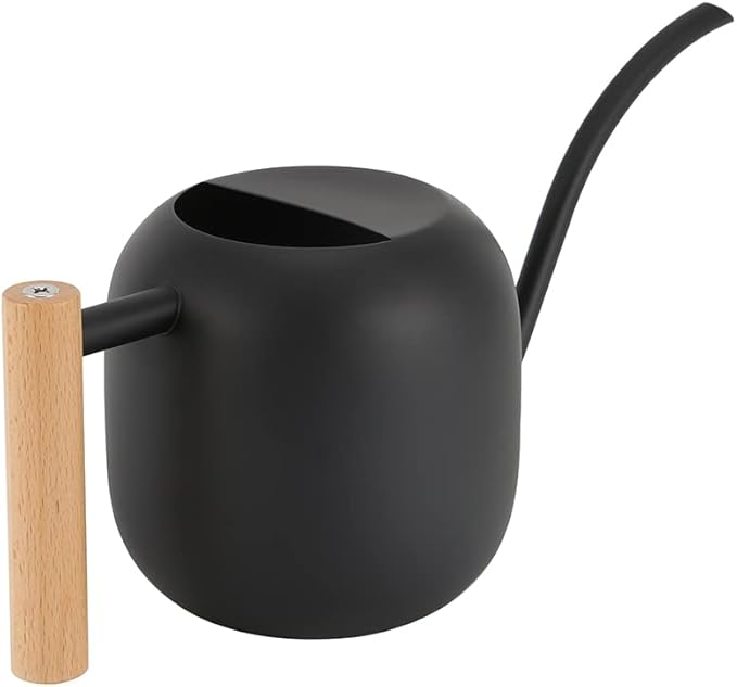 Small Watering Can for Indoor Plants, 45oz/1.2L Metal Watering Can with Long Spout, Wooden Handle for Comfortable Grip, Indoor Plant Watering Can, Decorative Mini Watering Can