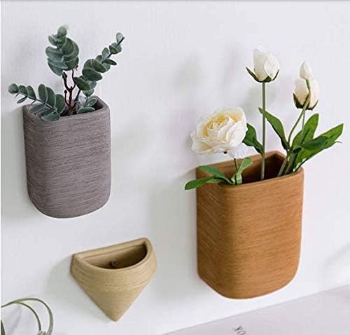Resin Planters Geometric Wall Planters Indoor Plant Pots Colorful Wall-Mounted Flower Pots Vertical Plant Container Air Plant Holder Wall Vase for Cactus Succulents Herbs and More … (6 Mixed)