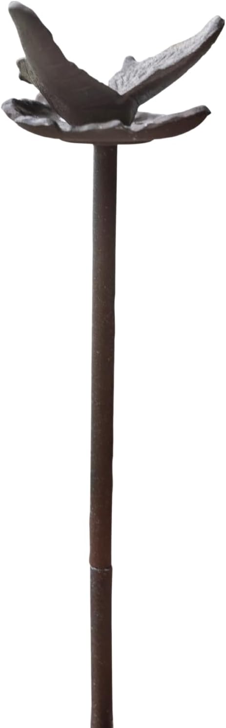 Carvers Olde Iron Decorative Garden Hose Guide Stake – 19" Solid Aluminum Heavy Duty Hose Protector for Landscaping, Flower Beds & Yard Edging - Butterfly