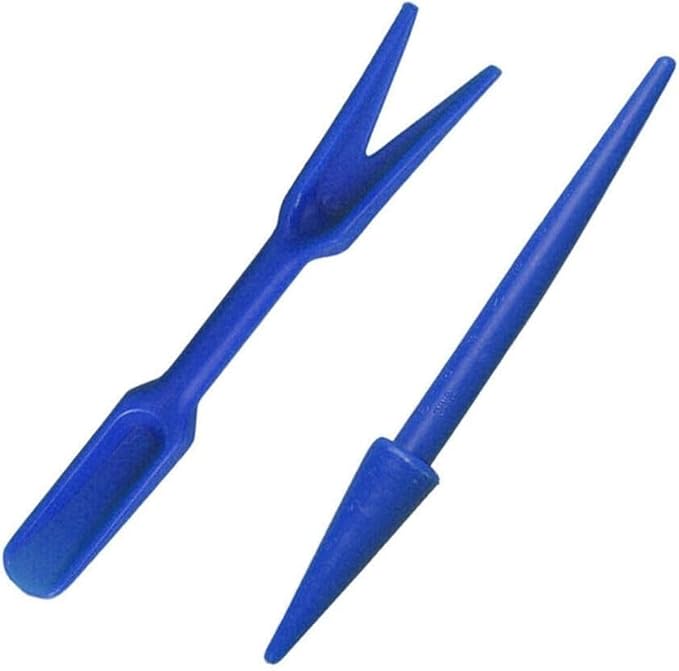 2Pcs Blue Mini Garden Hand Succulent Transplanting Tools,Widger Plastic Seedlings Dibber Sowing Digging Mini Garden Hand Tools for Home Gardens,Gardens Tool Sets, Gardening