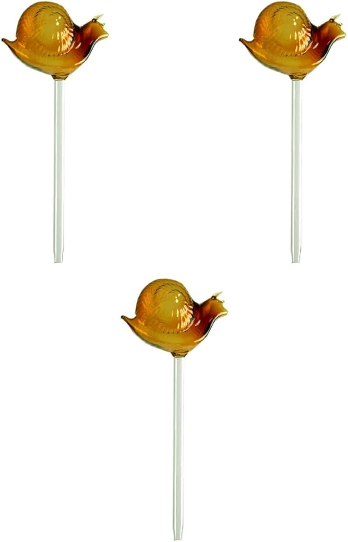 Hemoton 3PCS Plant Watering Globes Glass Self Watering Globes Automatic Watering Device Snail Shaped Water Globes Plant Watering Bulbs for Indoor Outdoor Plants (Random Color)
