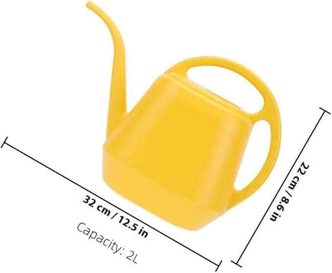 FRCOLOR Long Spout Watering Can 2l Yellow Gardening Flower Watering Pot Succulents Indoor Outdoor Plants Sprinkler Kettle