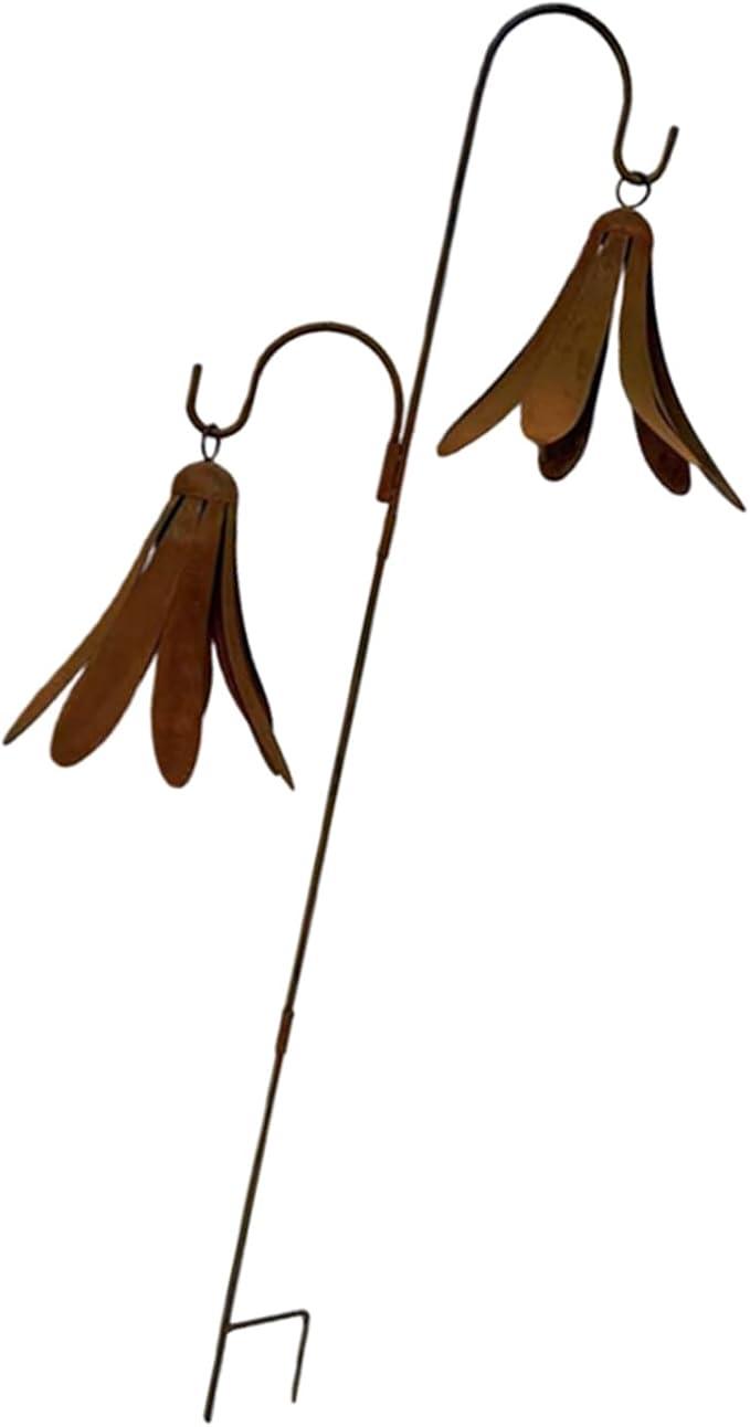 Elegant Metal Flowers Garden Stake Patios Balcony Planter Ground Spikes for Outdoor and Indoor Decoration