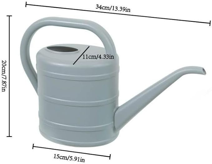 MYCENSE Watering Can Ergonomic Handle Easy to Use 2L Long Spout Water Can Watering Bucket for Flowers Kids Adults Yard Indoor Plants, Gray