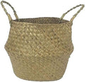 1pc Handmade Bamboo Storage Baskets Nordic Foldable Laundry Straw Wicker Rattan Seagrass Belly Garden Flower Pot Planter Basket