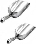 HORNO Pack of 2 Silver Cast Aluminum Shovel Scoops，Ideal for Ice Cube, Coffee Bean, Food, Candy, Flour, Dry Goods,Spice（12oz）