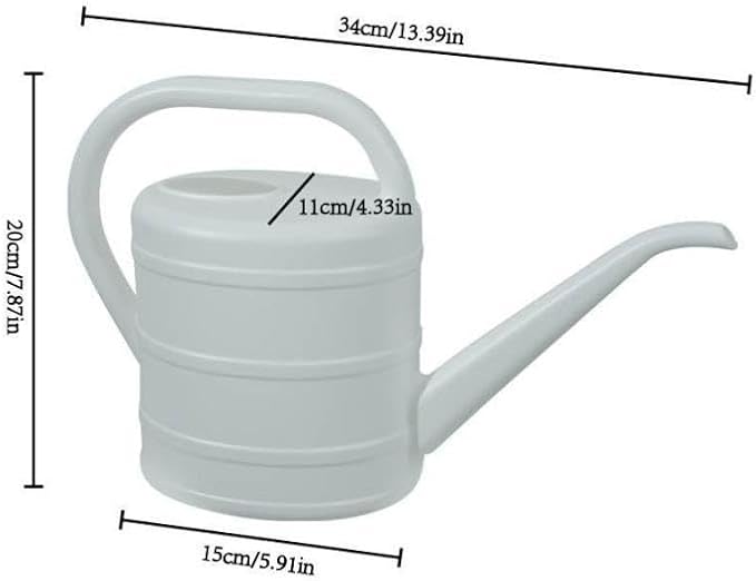 MYCENSE Watering Can Ergonomic Handle Easy to Use 2L Long Spout Water Can Watering Bucket for Flowers Kids Adults Yard Indoor Plants, White