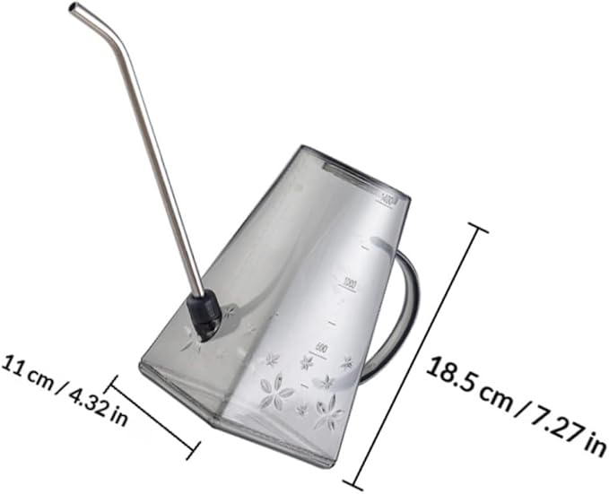 FRCOLOR 1.4l Long Spout Watering Can for Indoor Plants Gardening Watering Kettle with Gray Body for Home and Office Use