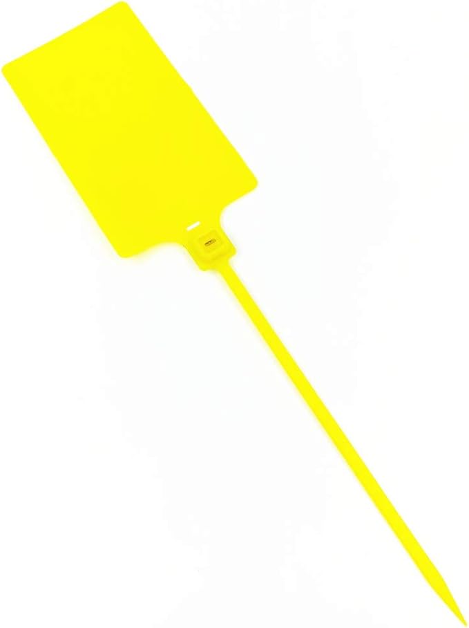 Plastic Seals Shipping Tags Logistics Use Big Sign Tie Large Label Tie, 255 mm Total Length, Package of 100 pcs (Yellow)
