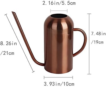 Watering Can, Stainless Steel Watering Pot for Outdoor and Indoor House Plants 40oz/1.3L, Bronze