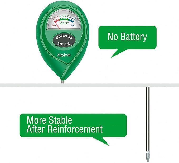 apine Soil Moisture Meter,Plants Moisture Meter,Plant Water Meter for Indoor/Outdoor Plants,Hydrometer for Plants（Green）