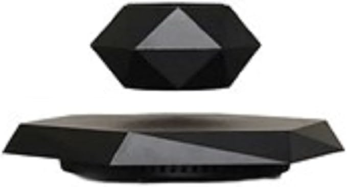 Magnetic Floating Flower Pot Rotate 360° Levitate ABS Planter for Modern Decor Tree Bonsai Home Garden Office Room Hallway 3 Color w 3.5 in (Black)