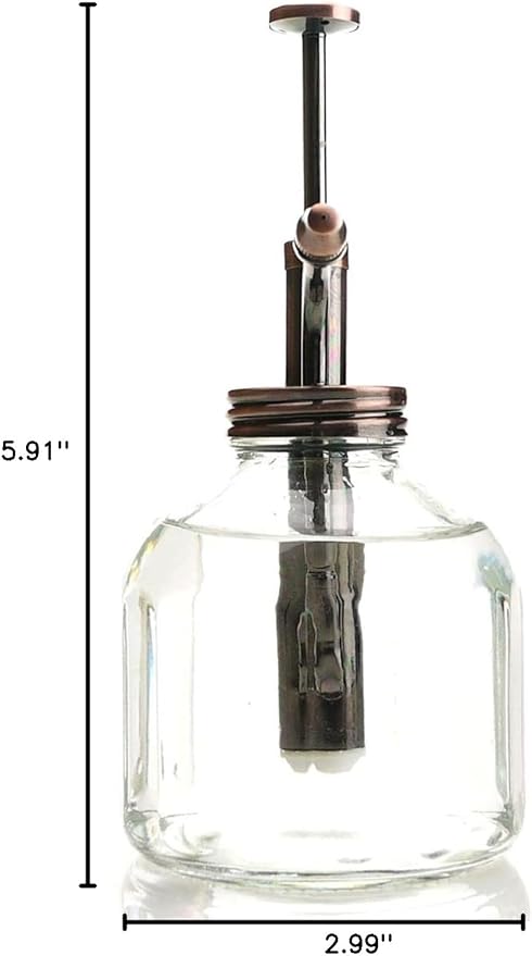 Plant Mister- Clear Glass Bottle & Brass Sprayer (Antique Copper)