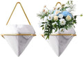 Diamond Wall Planters,Geometric Wall Flower Vases Set,Wall Mounted Plant Holder Vase,Ceramic Air Plants Hanging Holder Pots,Cactus Faux Plant Containers Modern Indoor Decor for Home Office (Golden B)