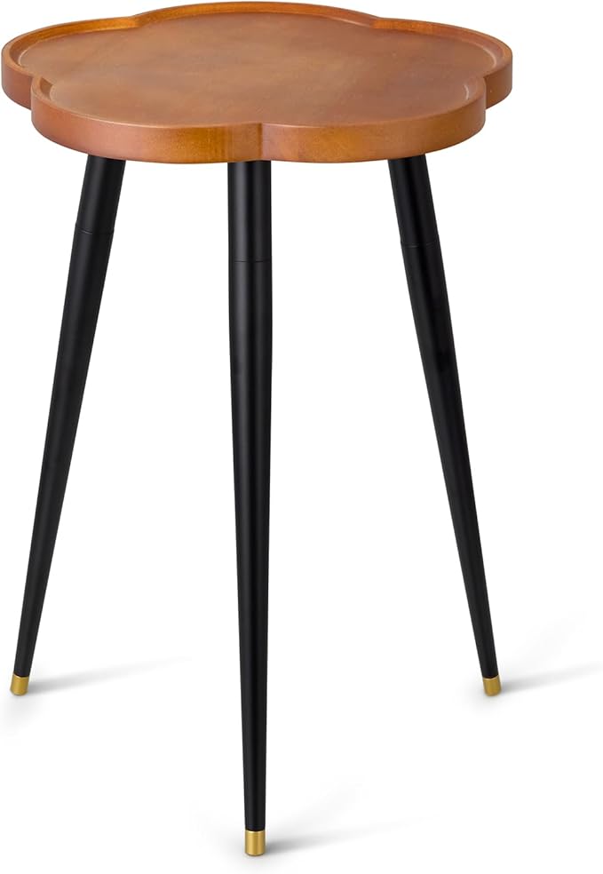 KINNARY Plant Stand Indoor, Wood Plant Table Plant Holder with Raised Design,Heavy Duty Metal Flower Pot Stand, Mid Century Modern Home Decor Small Side End Table（Clr.1-Flower 16" H）