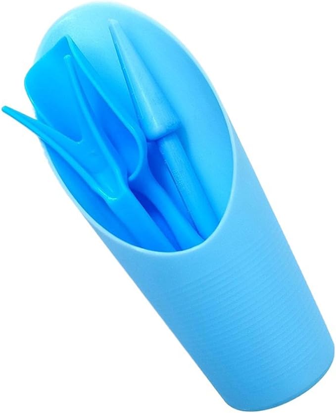 Garden Tool Set with Transplanter Scoop Bucket Shovel and Hole Punch for Succulent and Greenhouse Planting Four Piece Plastic Kit for Transplanting and Potting Tasks(Blue)