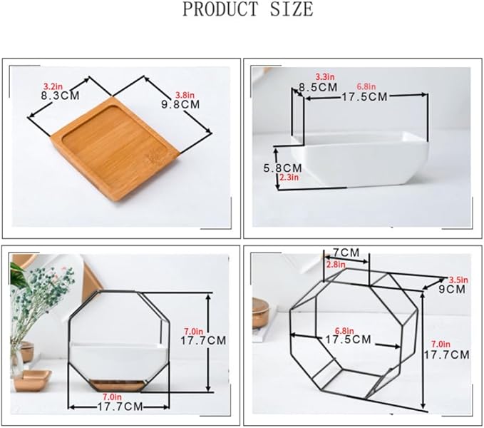 Wall Planter Geometric Succulent Wall-Mounted Decor with Ceramic Flower Pot Hanging Vase Desktop Succulents Planter, Nordic Style Flower Pot, Standard