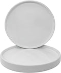 2 Pack Ceramic Plant Saucer Pot Tray 7 Inch, Planter Saucers 4 5 6 7 8 9 10 11 12 13 Inch for Indoors Outdoor, Durable Sturdy Flower Drainage drip Water Tray for Glazed Pots Base (7 Inch-White)