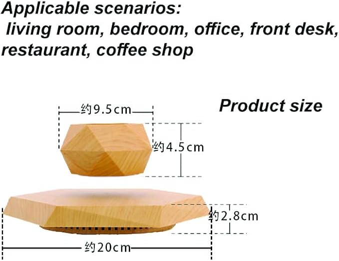 LMingKun Levitating Plant Pot - Floating Plant Pot for Small Plants. Levitating Decor for Home & Office Magnetic Floating Levitating Display (Light Wood Grain)