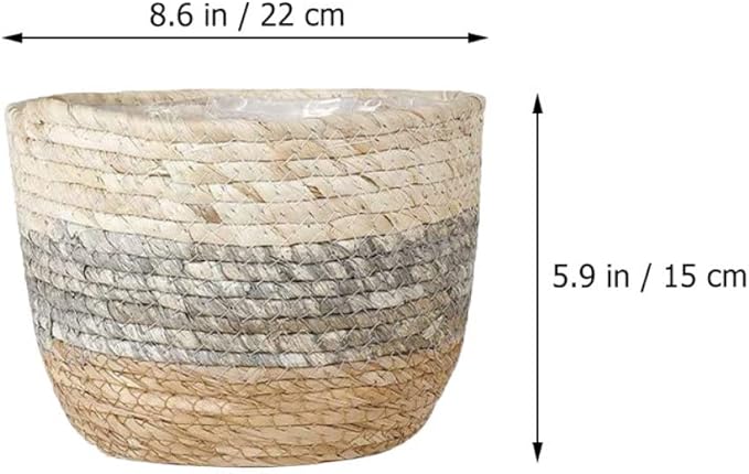 Kisangel 2pcs Flower Basket Woven Planter Plant Pots Indoor Plant Basket Multi-Purpose Woven s for Plant Multi-Purpose s Straw Flower Pot Girl Grass