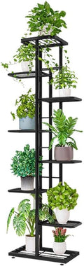 MTB Garden 8 Tier Metal Plant Stand for Indoor Outdoor Flower Pot Display Planter Shelf, Charcoal Grey