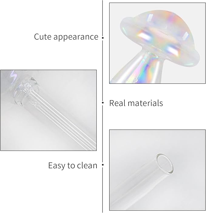 Rainbow Plant Watering Globes, Rainbow Gradient Color Plant Watering Bulb Devices,Mushroom Self Watering Spikes Iridescent, Pack of 4