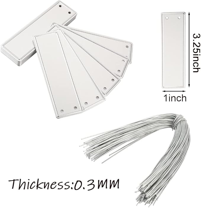 Aluminum Plant Labels - 120PCS Metal Tags with Wires for Plant Markers, Tree Tags, Outdoor Identification and Greenhouse