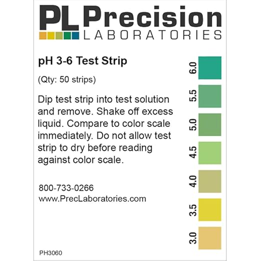 Eisco Labs - Precision pH Test Strips - Narrow Range 3-6 pH, Quick and Accurate Testing in 0.5 pH Increments, Ideal for Mildly Acidic to Neutral Substances Such as or Sushi Rice, Salsa, & Kefir